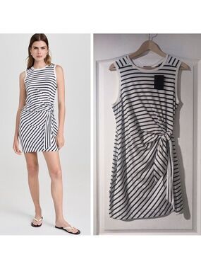 ATM Anthony Thomas Melillo | Classic Jersey Stripe Sleeveless Twist Dress